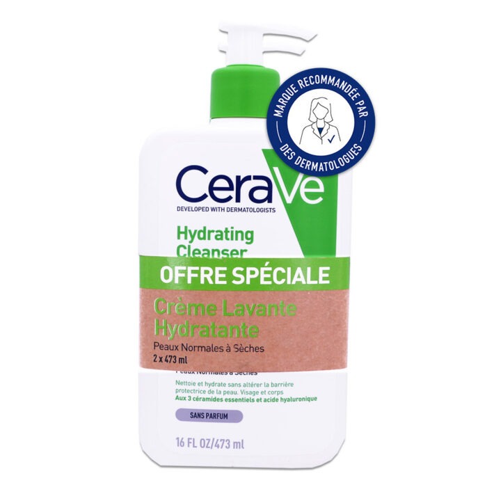 CERAVE CRÈME LAVANTE HYDRATANTE 2X473ML