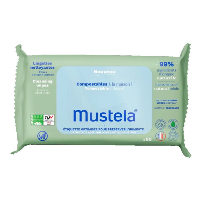MUSTELA LINGETTES NETTOYANTES COMPOSTABLES X60 LINGETTES