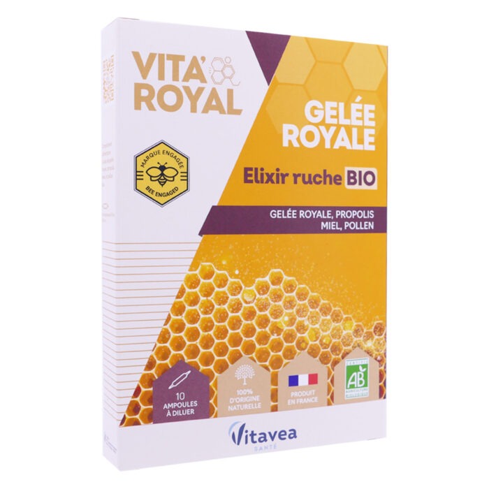 VITAVEA VITA'ROYAL GELÉE ROYALE ELIXIR RUCHE BIO 10 AMPOULES