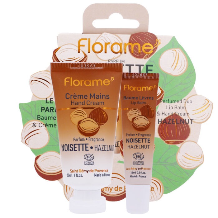 FLORAME COFFRET CRÈME MAINS + BAUME LÈVRES NOISETTE BIO