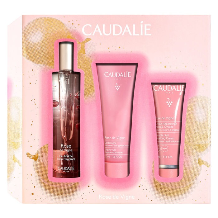 CAUDALIE COFFRET ROSE DE VIGNE EAU DE PARFUM + GEL DOUCHE + CRÈME MAINS