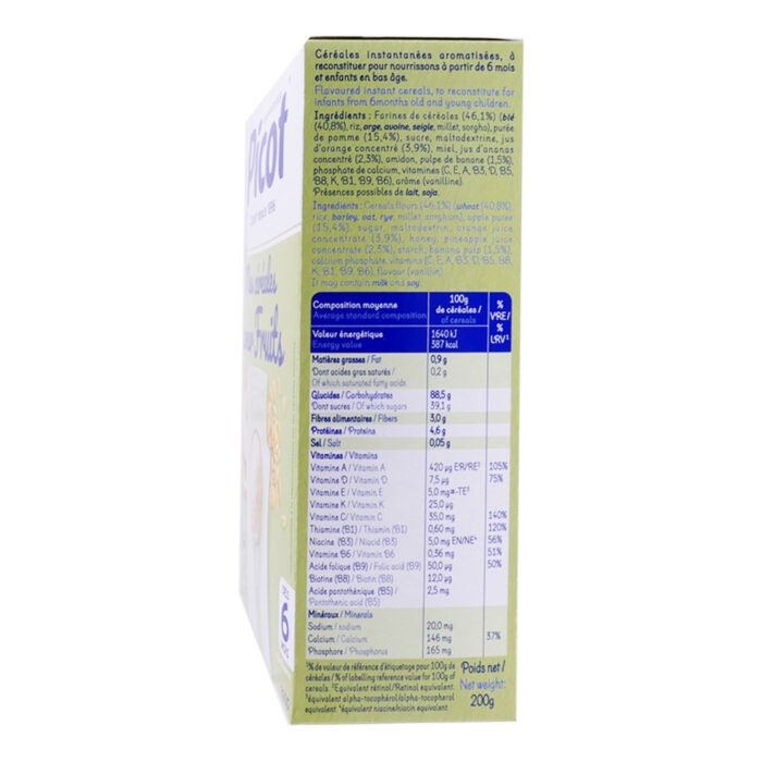 PICOT MES CEREALES DES 6 MOIS SAVEUR FRUITS 200G – Image 2