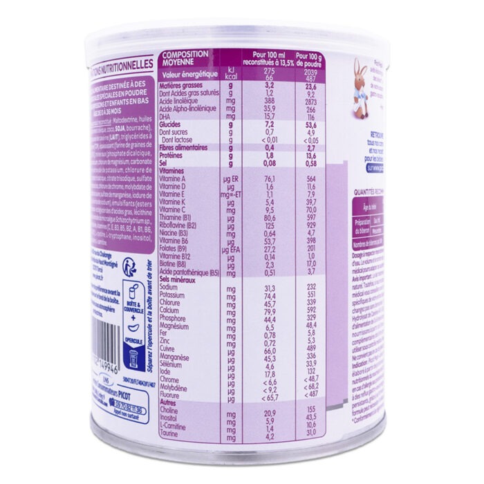 PICOT PEPTI JUNIOR HYDROLYSAT DE CASÉINE AR LAIT 0 36 MOIS 400G – Image 2