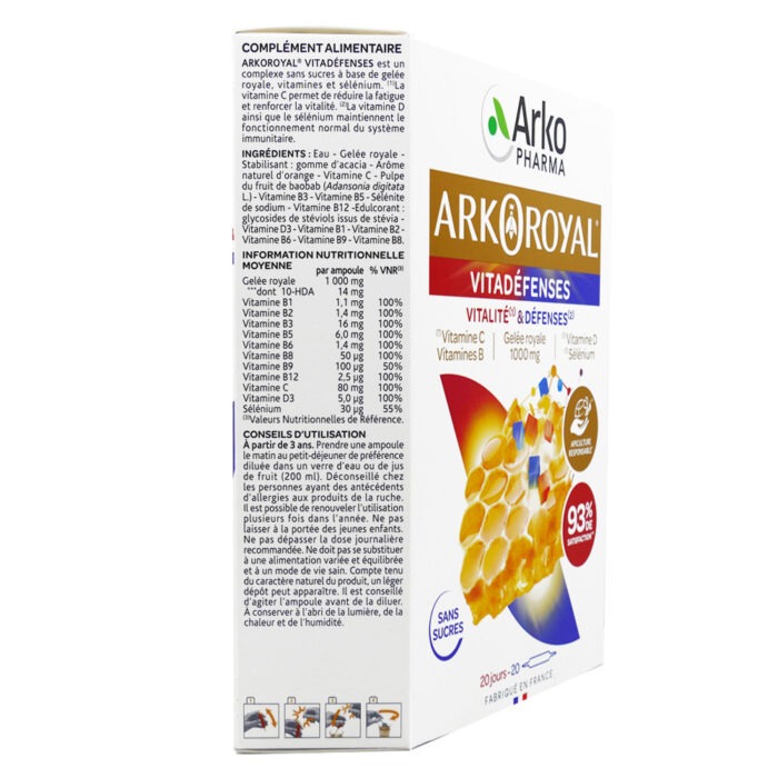 ARKOPHARMA ARKOROYAL VITADÉFENSES 20 AMPOULES – Image 2