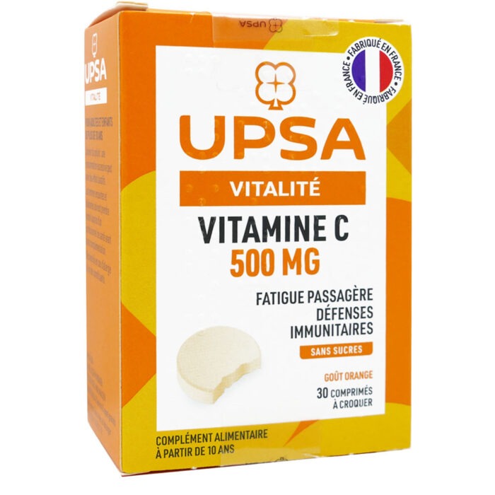 UPSA VITALITÉ VITAMINE C 500MG 30 COMPRIMÉS GOÛT ORANGE
