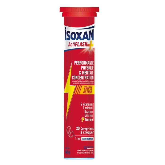 ISOXAN ACTIFLASH TRIPLE ACTION 20 COMPRIMÉS GOÛT MULTIFRUIT