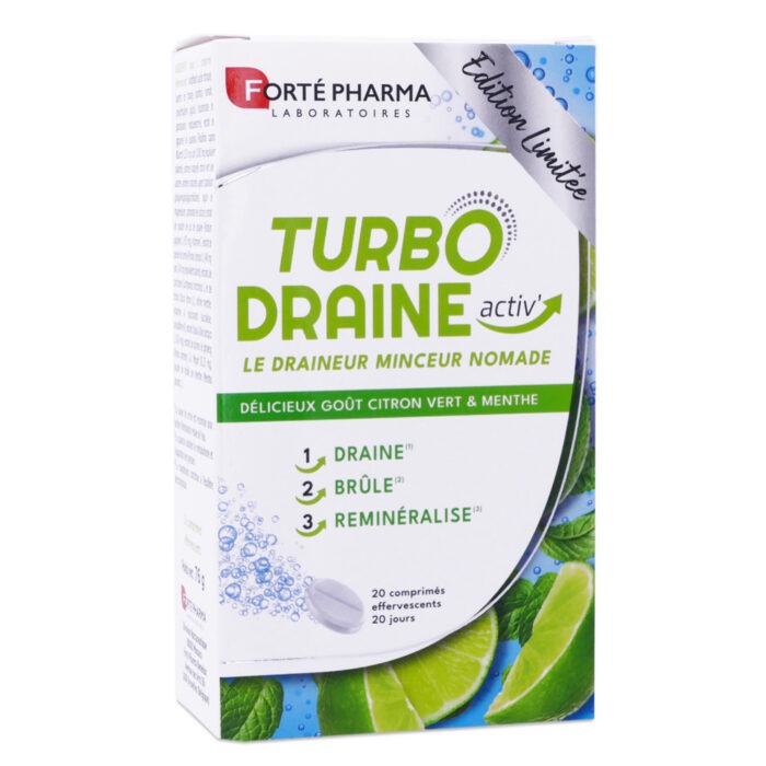 FORTE PHARMA TURBO DRAINE ACTIV CITRON VERT MENTHE 20 COMPRIMÉS