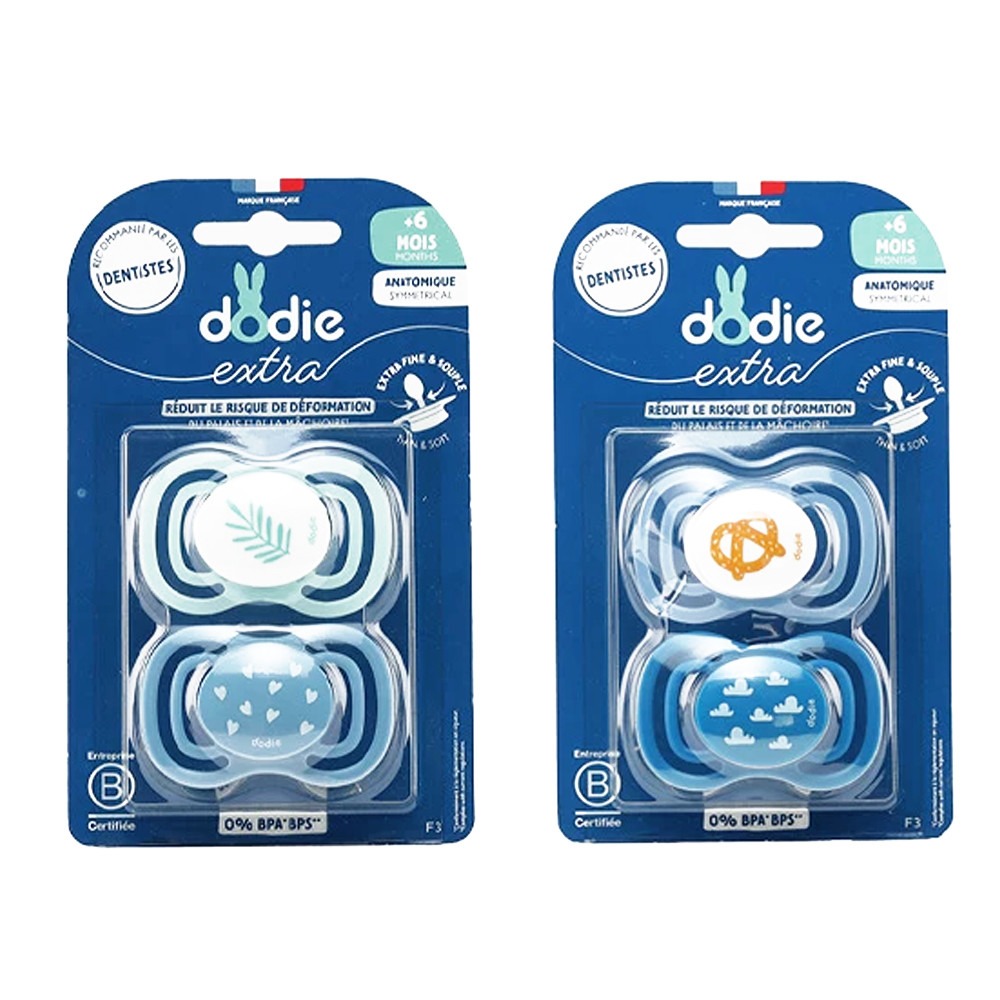 DODIE EXTRA 2 SUCETTES ANATOMIQUES 6 MOIS+ – Image 2