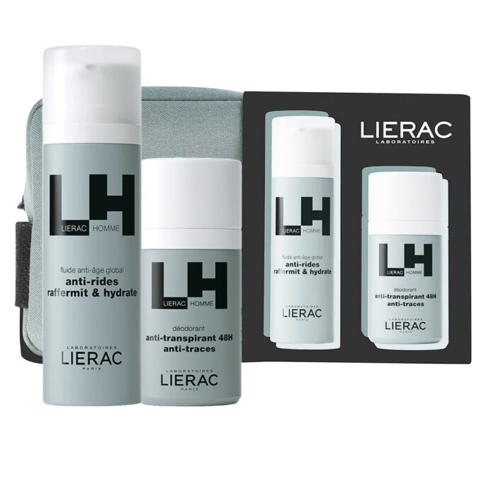 LIERAC HOMME COFFRET FLUIDE ANTI AGE + DÉODORANT + TROUSSE
