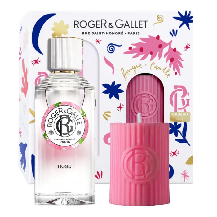 ROGER & GALLET COFFRET ROSE EAU PARFUMÉE 100ML + BOUGIE