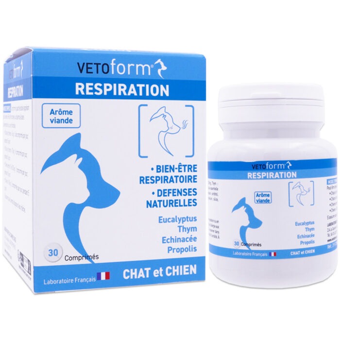 VETOFORM RESPIRATION CHAT ET CHIEN 30 COMPRIMÉS