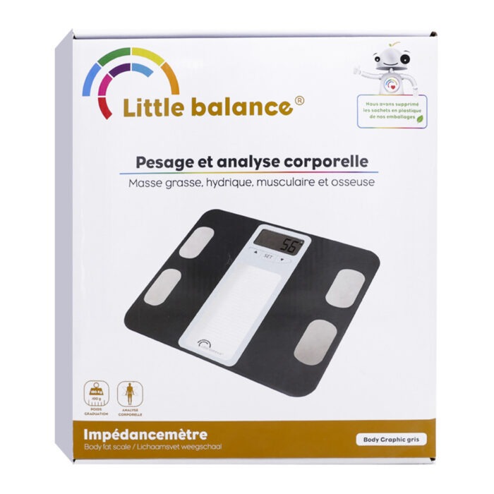 LITTLE BALANCE PÈSE PERSONNE IMPÉDANCEMÈTRE GRIS