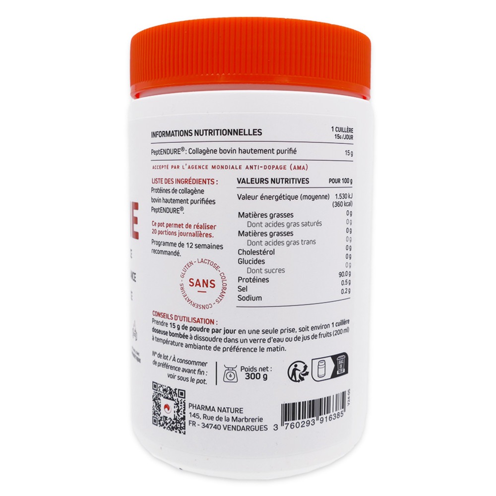 PRESCRIPTION NATURE COLLAGÈNE SPORT GOÛT NEUTRE 300G – Image 2