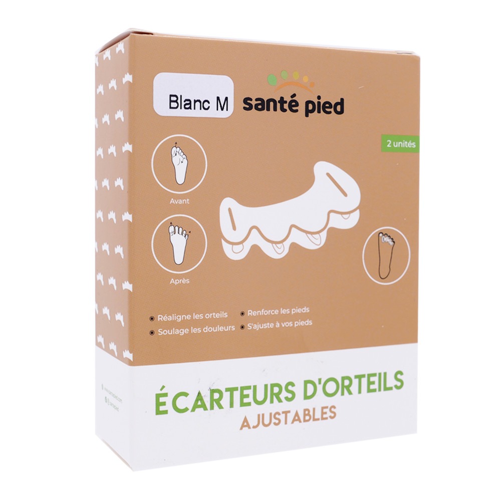 SANTE PIED ECARTEURS D'ORTEILS AJUSTABLES BLANC 2 UNITÉS – Image 2
