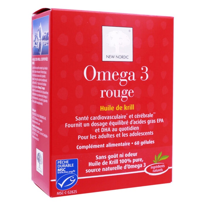 NEW NORDIC OMEGA 3 ROUGE HUILE DE KRILL 60 GÉLULES