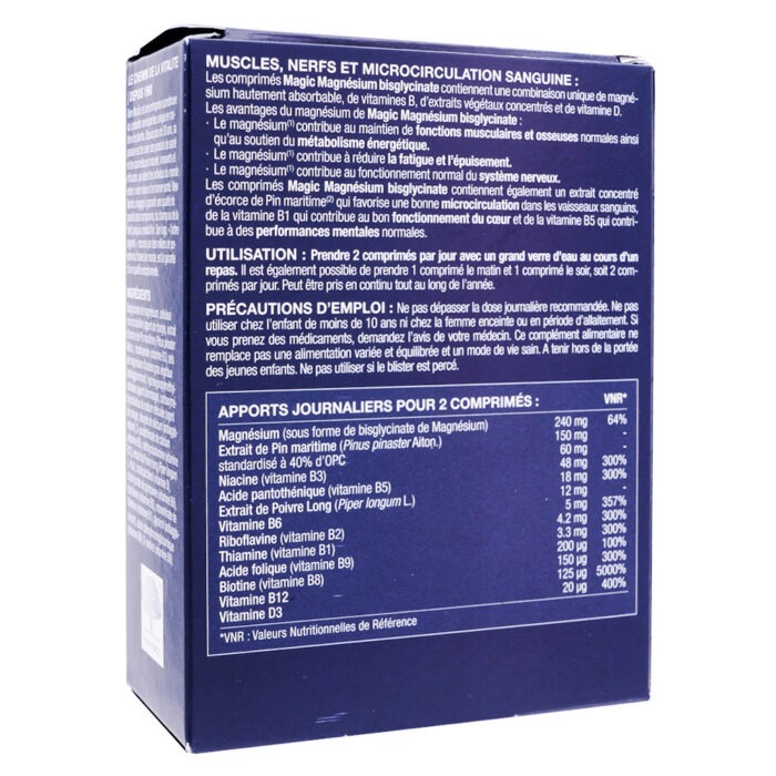 NEW NORDIC MAGIC MAGNÉSIUM BISGLYCINATE 60 COMPRIMÉS – Image 2