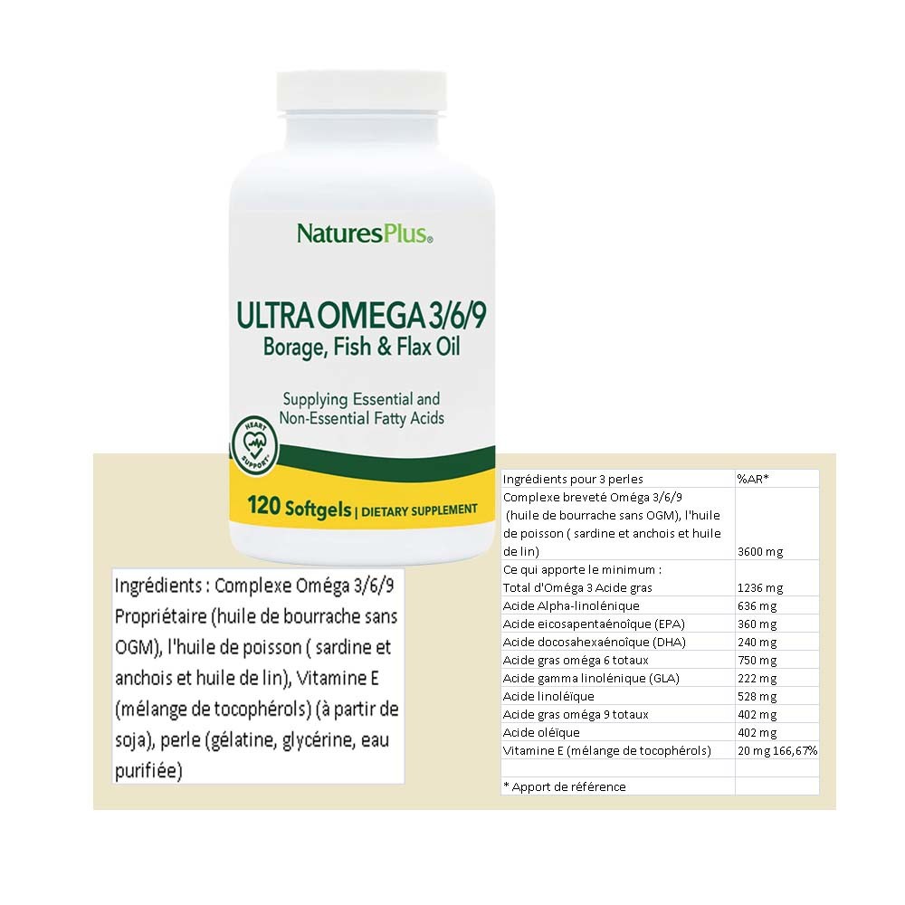 NATURESPLUS ULTRA OMEGA 3/6/9 90 PERLES – Image 2
