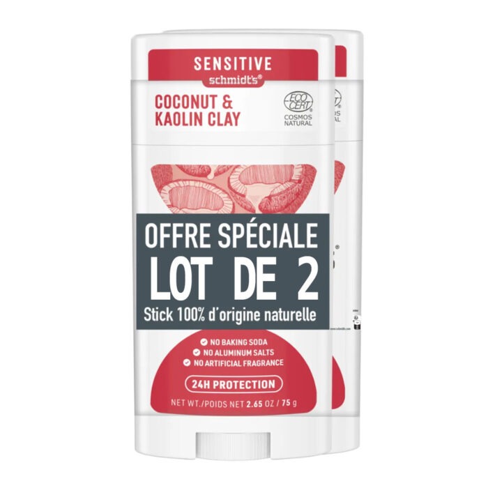 SIGNATURE DÉODORANT STICK COCONUT & KAOLIN CLAY LOT DE 2X58ML